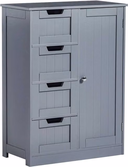 SPETLEK Modern 4 Drawer Freestanding Bathroom Storage Unit in Matt Grey