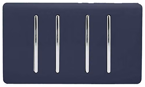 Trendi 4 Gang 3 Way Intermediate 10 Amp Rocker Light Switch in Blue – 1
