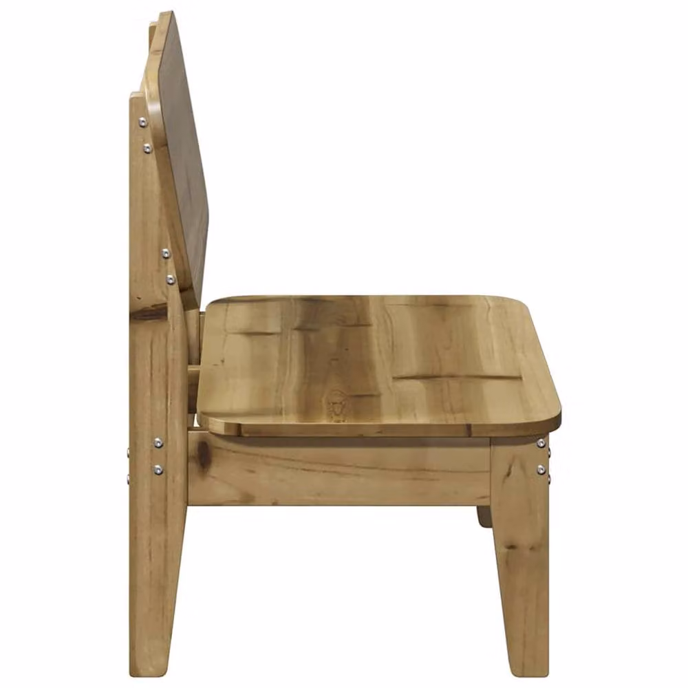 Berkfield Home Beautiful Garden Chairs, Set of 2, Brown Impregnated Pine Wood, W: 60 cm, D: 52.5 cm, H: 72 cm – 3