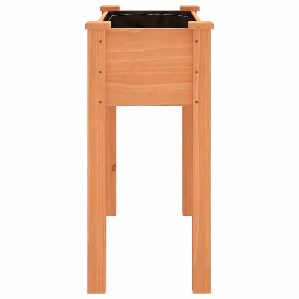 Berkfield Home Brown Solid Wood Fir Planter with Liner W: 71 cm, D: 37 cm, H: 76 cm – 3