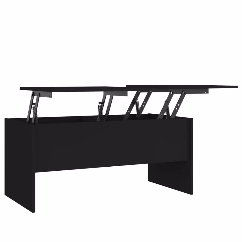 Berkfield Home Modern Black Rectangular Coffee Table with Lift Mechanism, W: 102 cm, D: 50.5 cm, H: 46.5 cm – 2