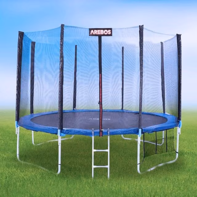 AREBOS Trampoline Safety Net and Edge Cover Spare Parts with 8 Net Poles, Blue