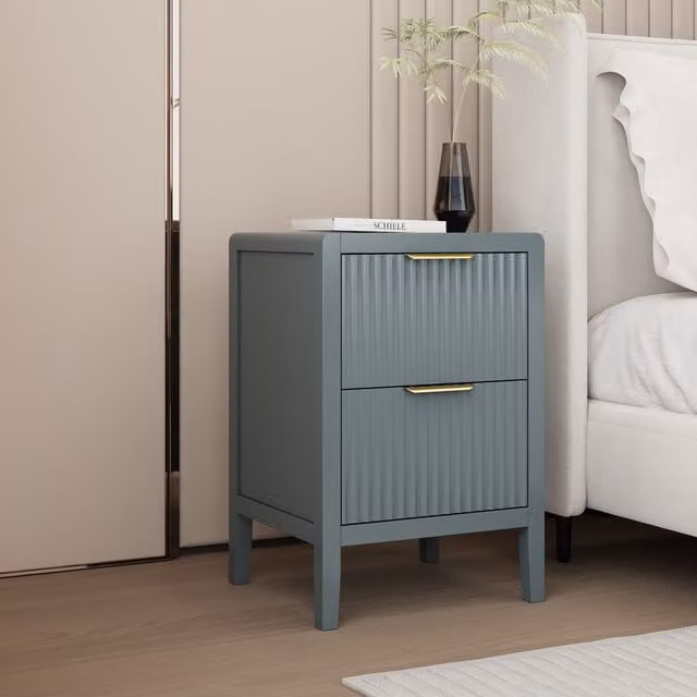 Cabinet Bits Castel 2 Drawer Bedside Table in Grey