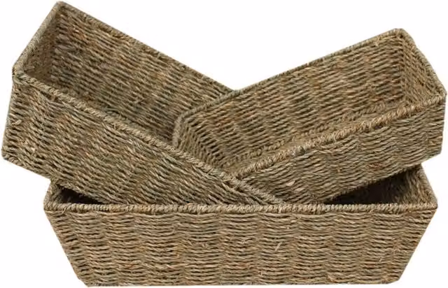Red Hamper Green Tapered Seagrass Rectangular Tray