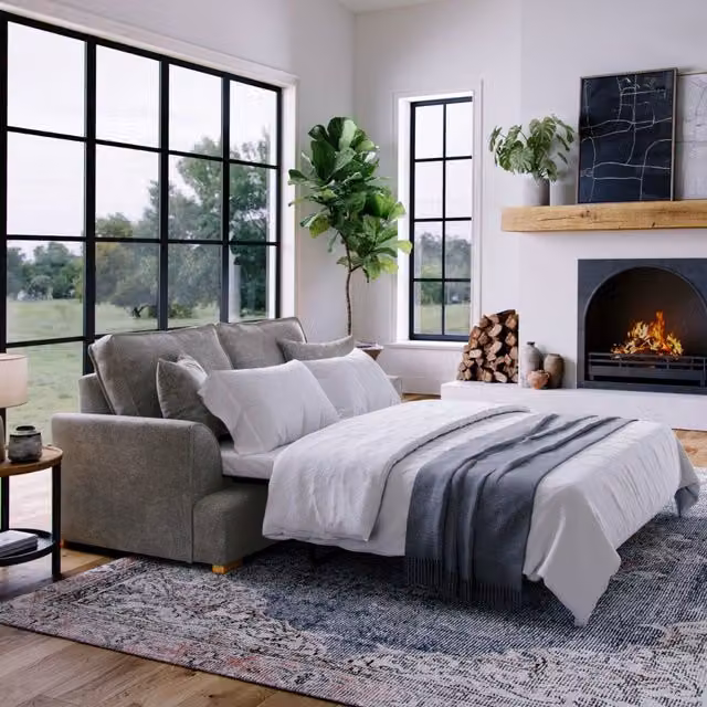 The Great Sofa Company Ophelia 2 Seater Chenille Sofa Bed in Grey