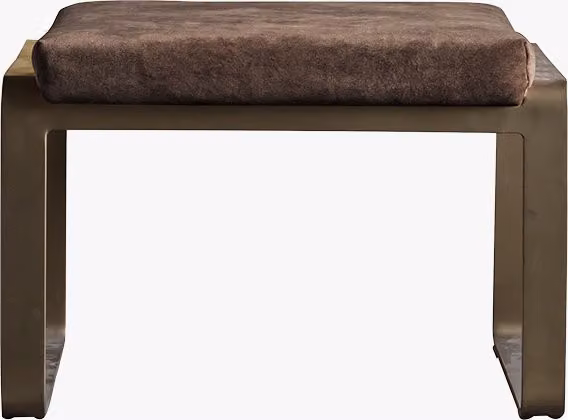 Perch & Parrow Modern Rectangular Microfibre Footstool in Brown and Beige