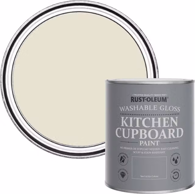 Rust-Oleum Kitchen Cupboard Paint in Gloss Finish, Beige/Yellow, 0.75 l