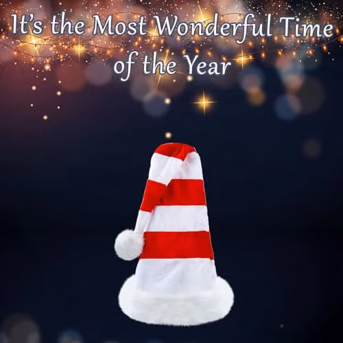 VFM e-Store Red and White Christmas Party Hat for Adults, W/D/H: 30 x 30 x 70 cm – 2