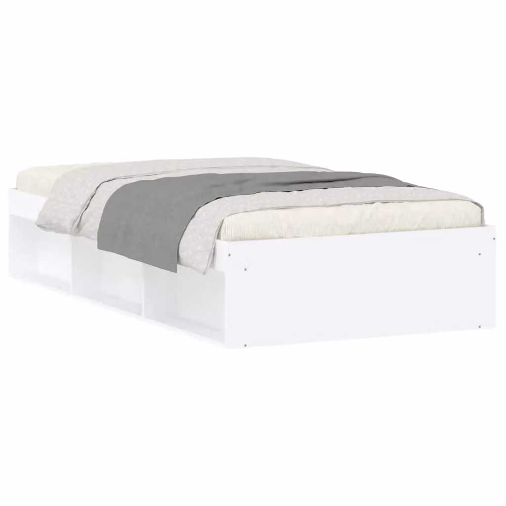 Berkfield Home Modern White Bed Frame with Side Compartments W/D/H: 100 x 200 cm – 2