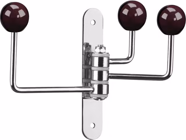 Orsina Purple Ceramic Balls 3 Hook Wall Hanger in Silver