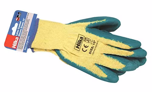 Hilka Large 10 inch Green Latex Coated Work Gloves