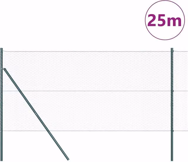 Berkfield Home Green Metal Outdoor Fencing Set of 2, W: 1 m, H: 25 cm
