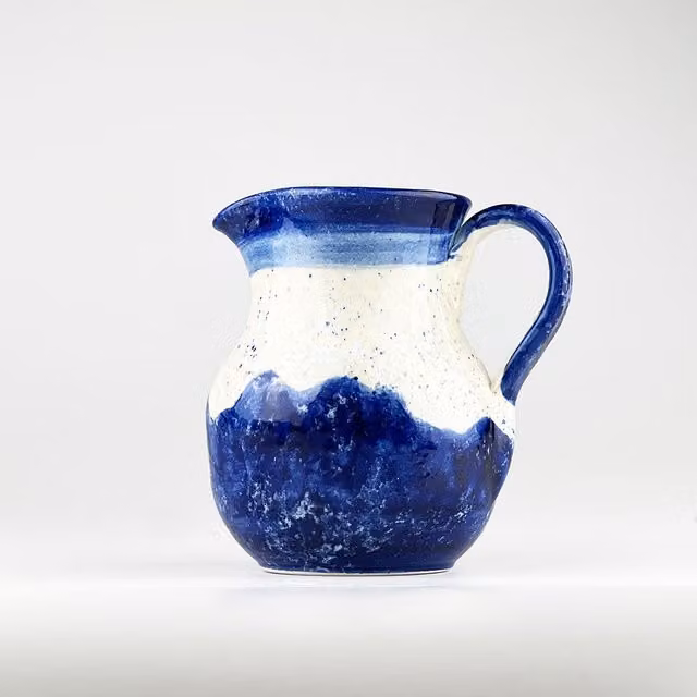 Selbrae House Blue Geometric Ceramic Jug