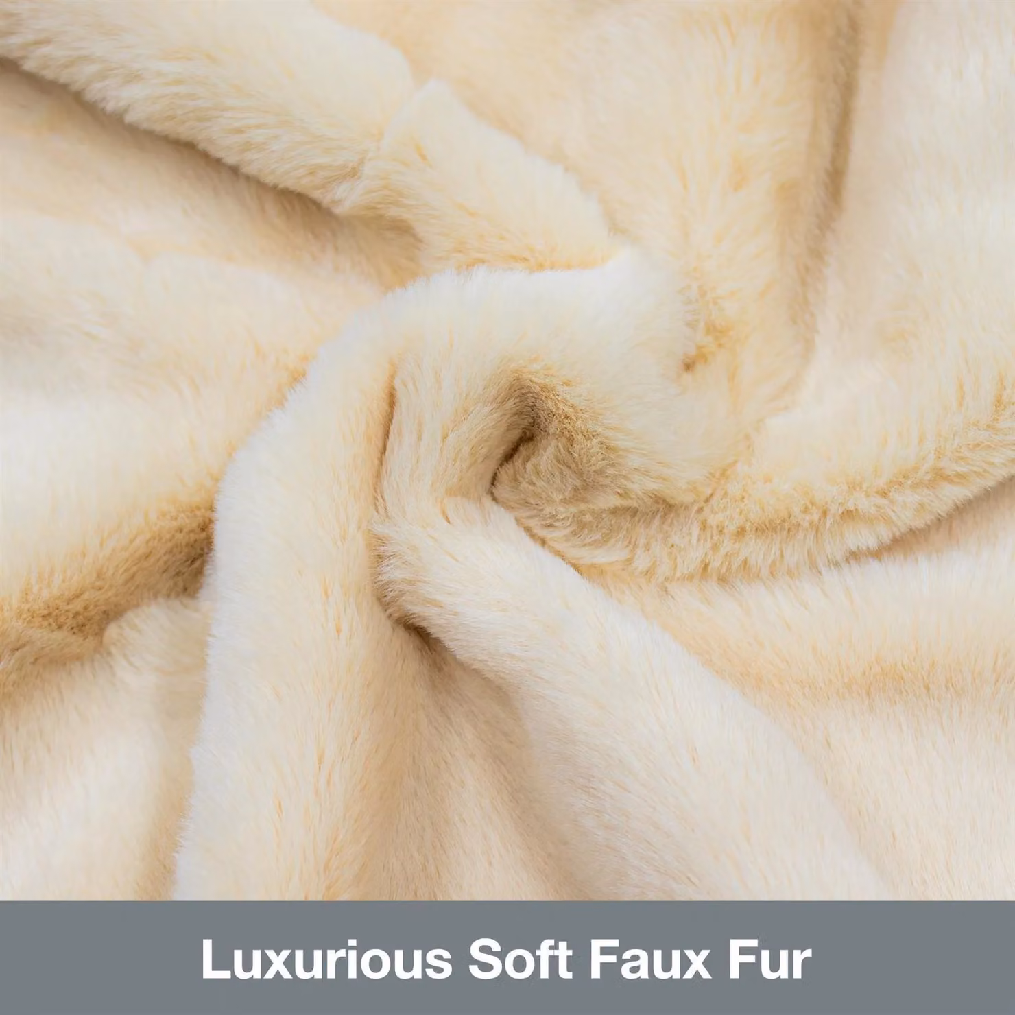 Purus Faux Fur Polyester Heated Electric Throw Blanket in Beige, W/D/H: 160 x 130 cm – 2