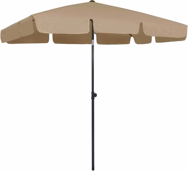 Berkfield Home Beach Umbrella in Beige, W/D: 200 x 125 cm
