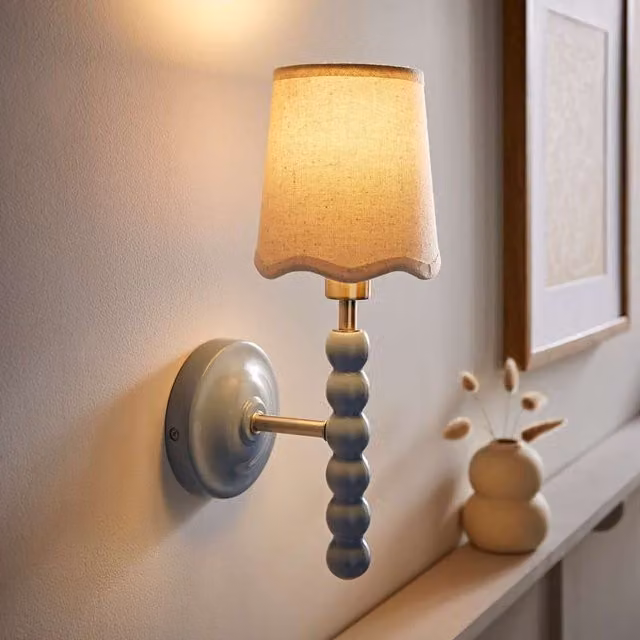 ValueLights Bobbins Pastel Wall Light in Blue
