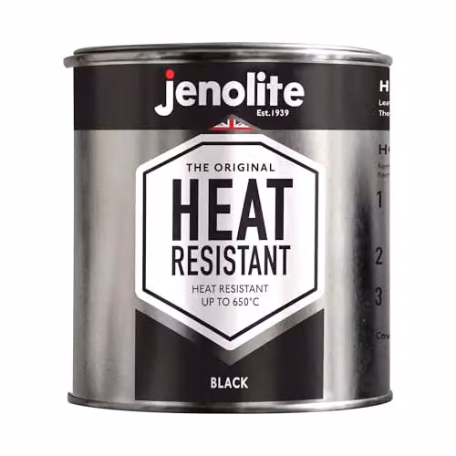 JENOLITE Matt Black Heat Resistant Multi-Surface Paint, 500ml
