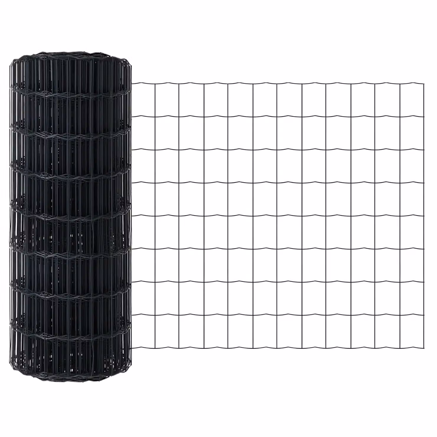 Berkfield Home Euro Fence Grey PVC Coated Steel Rectangular Fencing, H: 0.4 m x W: 10 m – 2