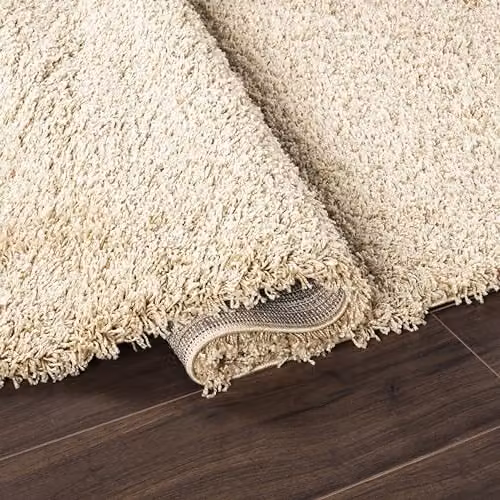 SmartLiving Shaggy Area Rug in Light Beige, Modern Soft Thick Pile, W: 200 cm, L: 290 cm, Pile Height: 5 cm – 4