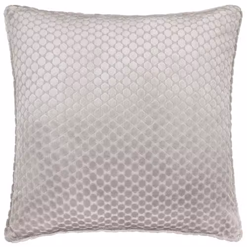 Paoletti Neptune Silver Velvet Geometric Square Cushion, W/D/H: 50 x 50 x 50 cm – 1