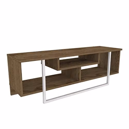 Decorotika Astona Industrial TV Stand and Media Console in White and Brown, W/D/H: 120 x 40 x 14 cm – 3