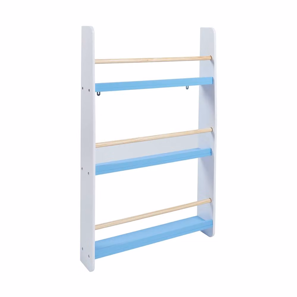 Liberty House Toys Kids Picture Book Wall Bookshelf in White and Blue – 2