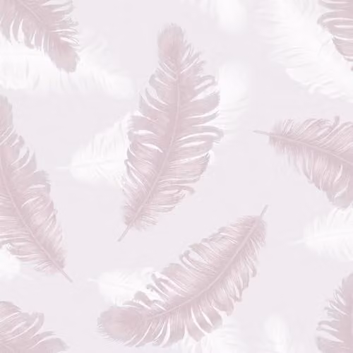 Belgravia Decor Pink 3D Effect Feather Wallpaper with Large Scale Botanical Print