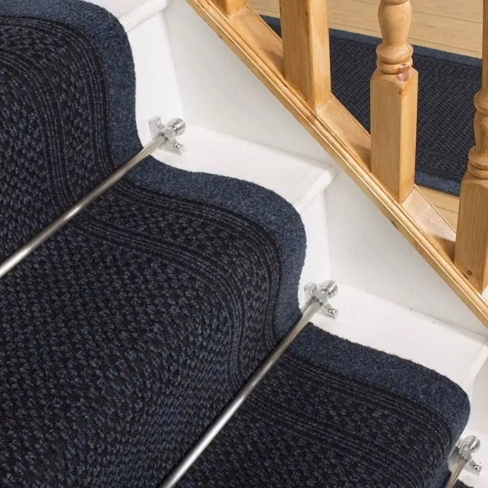 runrug Aztec Stair Runner Carpet, Blue, W: 80 cm, L: 450 cm – 4