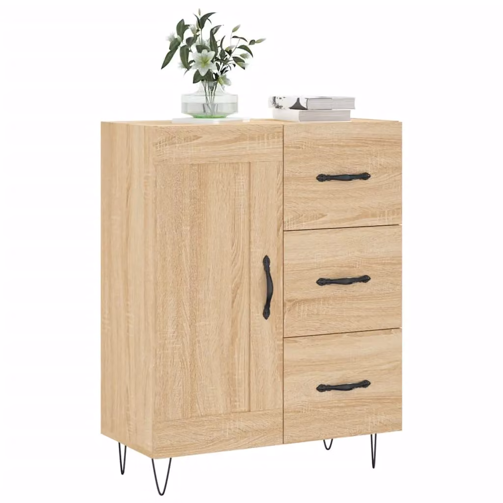 Berkfield Home Sonoma Oak Sideboard in Brown, W/D/H: 69.5 x 34 x 90 cm – 2