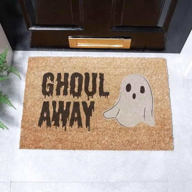Artsy Mats Ghoul Away Coir Doormat in Brown, W: 60 cm, D: 40 cm