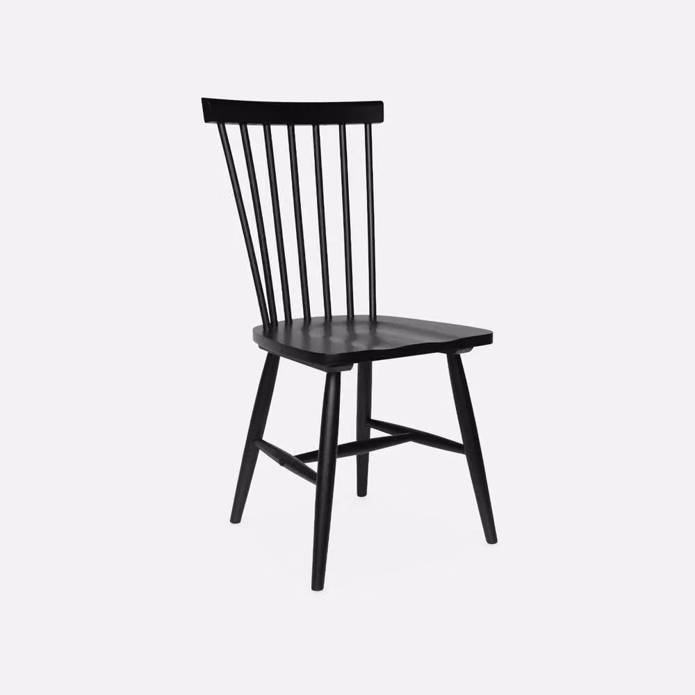 sweeek Set of 4 Black Hevea Rubberwood Dining Chairs – 2