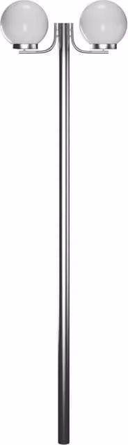 Berkfield Modern Garden Lamp Post with 2 Lamps in Silver, Height: 220 cm – 1