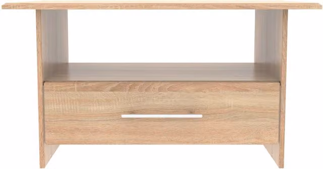 2 U Carlton Ready Assembled Bottom Drawer Coffee Table in Light Oak