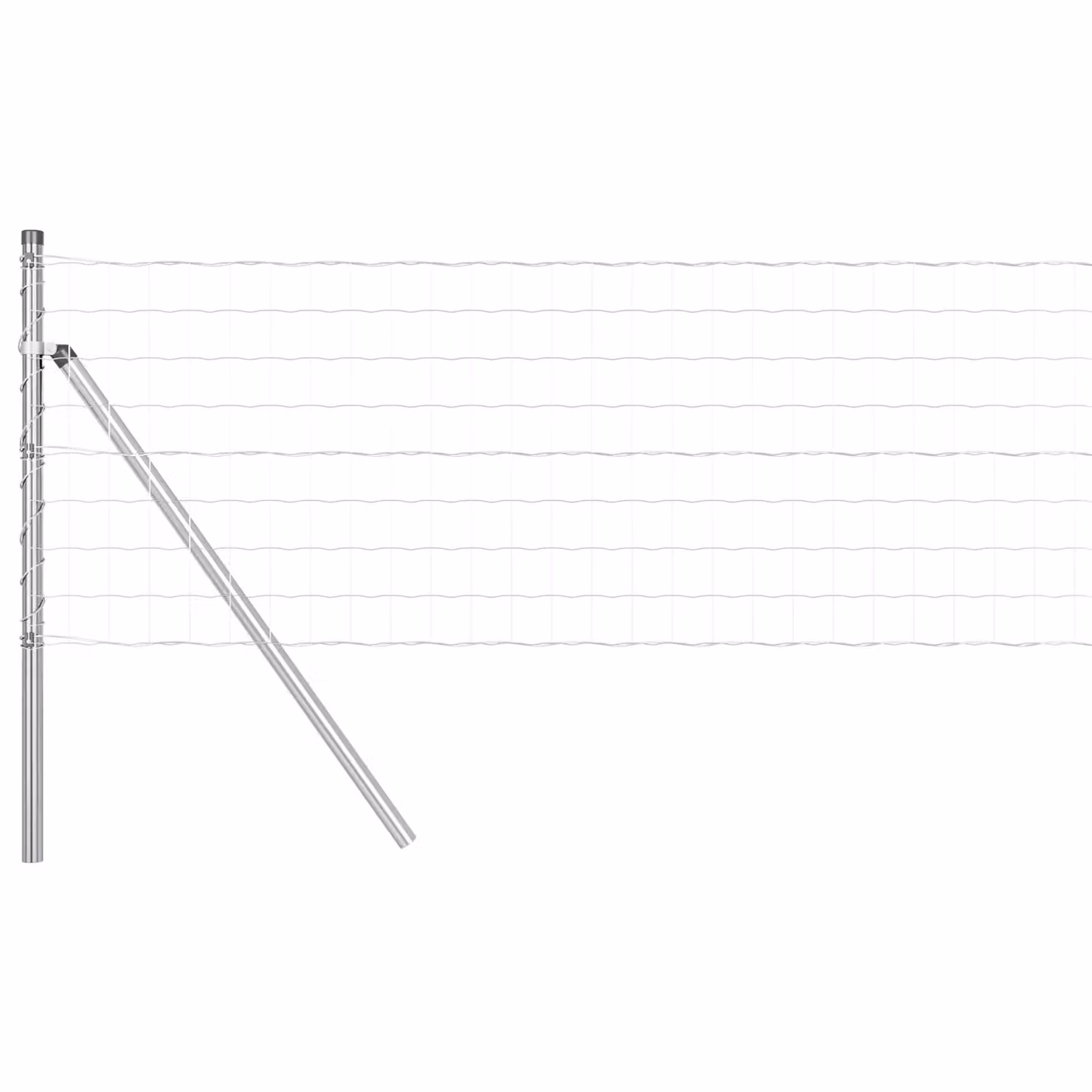 Berkfield Home Euro Fence with 7 Posts, Galvanised Steel, Silver, W: 10 m, H: 0.4 m – 2