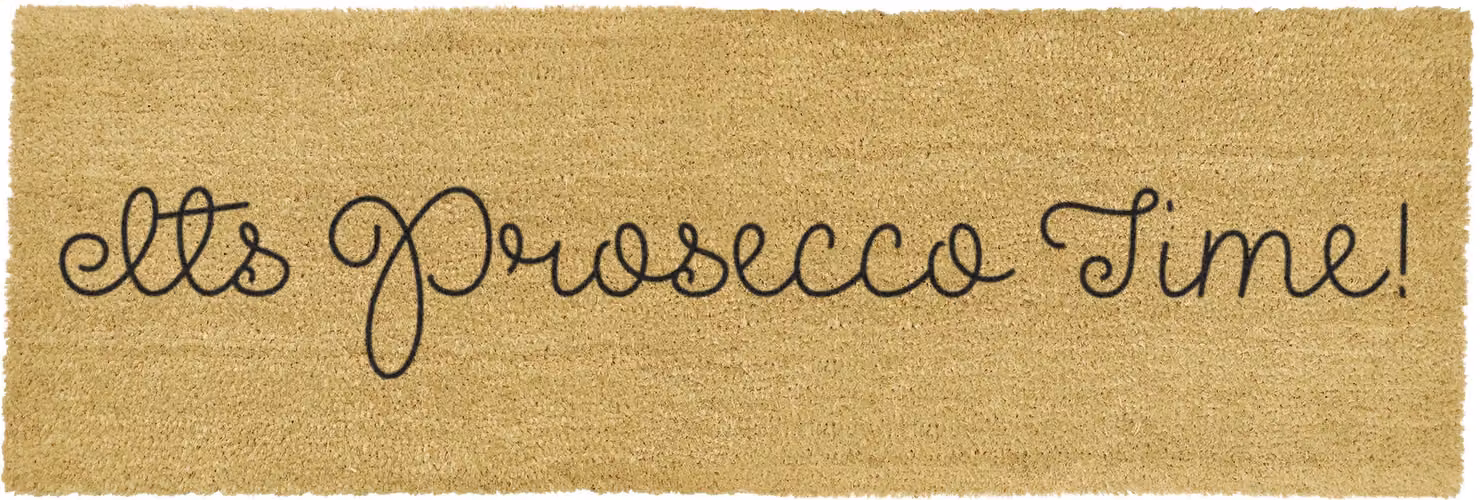 Artsy Mats It's Prosecco Time Coir Patio Doormat, Black and Multicolour, W: 120 cm, D: 40 cm – 3