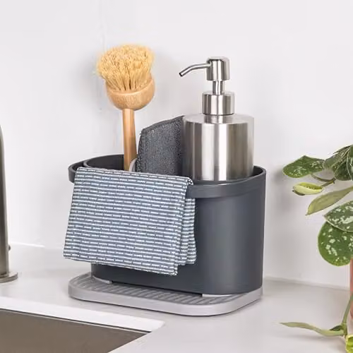 ReBorn Recycled Kitchen Sink Tidy Organiser in Dark Grey, W/D/H: 30.9 x 36.5 x 50.8 cm – 4