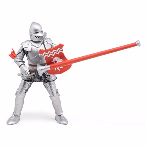 Papo Realistic Unicorn Knight with Lance Figure, Multicolour and Silver, Fantasy & Medieval Collection