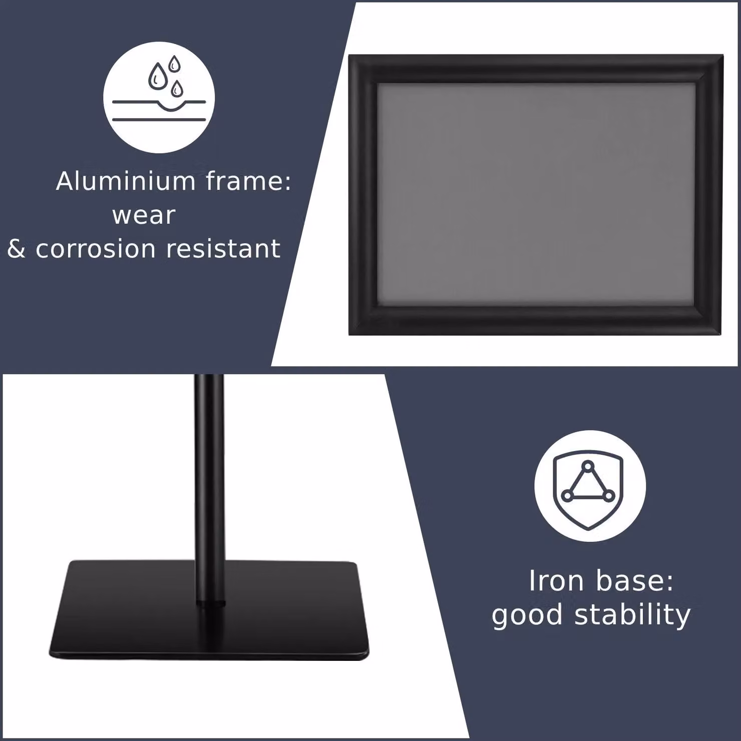 Costway A4 Adjustable Aluminum Floor Standing Poster Holder Snap Frame in Black – 4