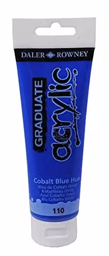 Daler-Rowney Graduate Acrylic Paint in Cobalt Blue, 120 ml Plastic Tube
