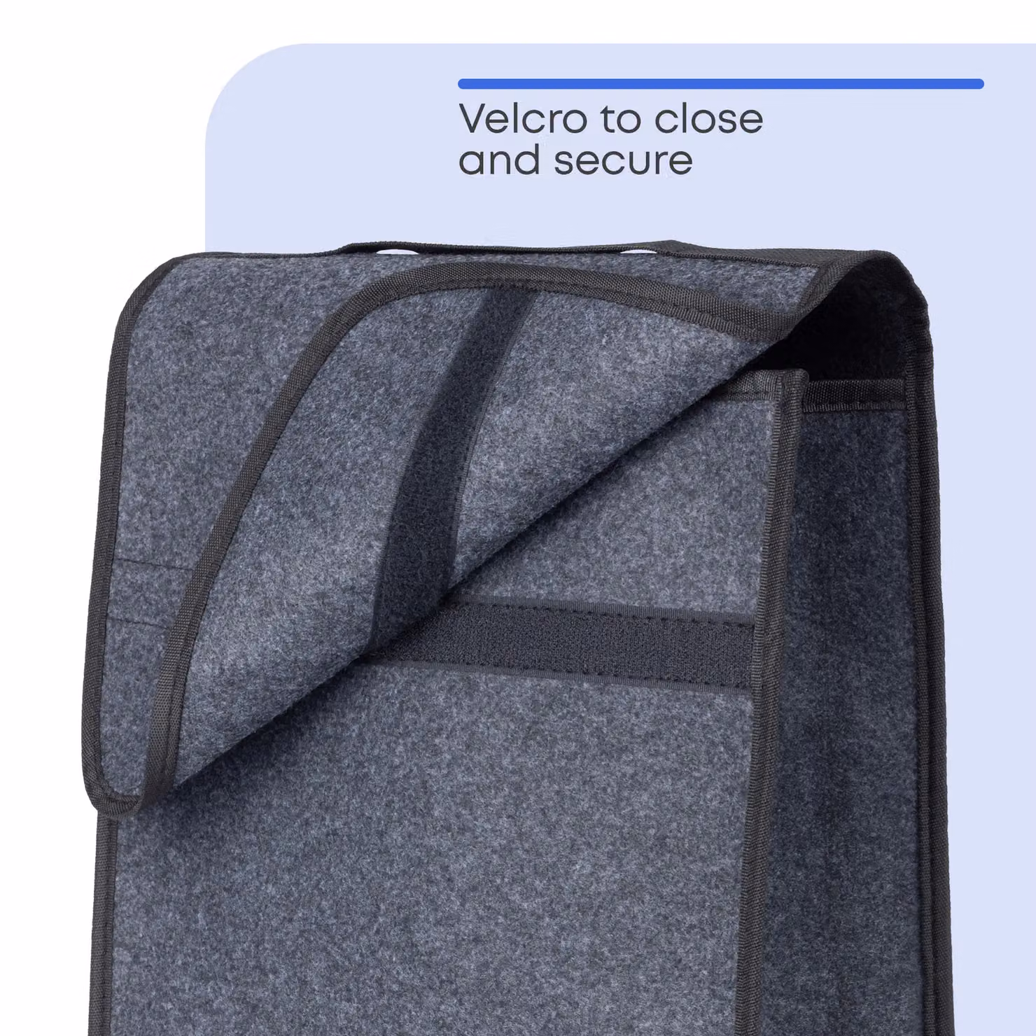 FINEWAY Tall Velcro Car Boot Organiser, Dark Grey, W: 29 cm, D: 15 cm, H: 30 cm – 3