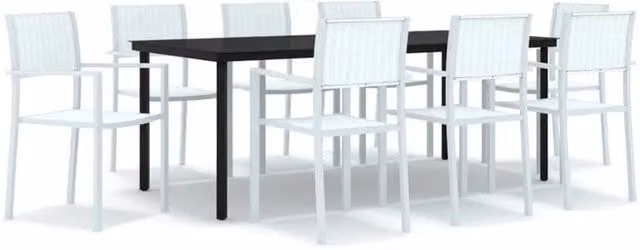 Berkfield Home 9 Piece Modern Garden Dining Set in White