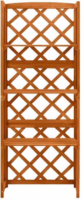 Berkfield Home Brown Wooden Trellis with Shelves, W: 55 cm, D: 30 cm, H: 140 cm