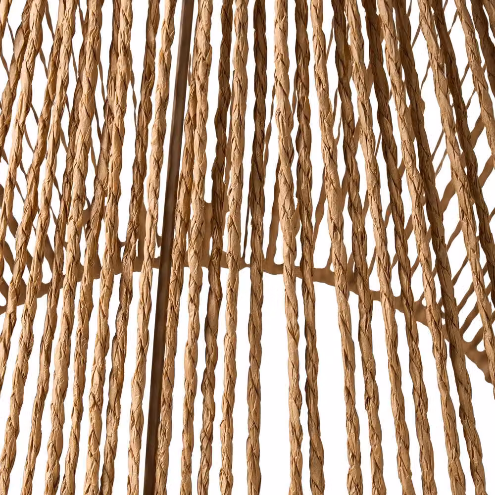 Wyld and Coco Beige Boho Pendant Lamp with Handwoven Paper and Metal Shade – 5