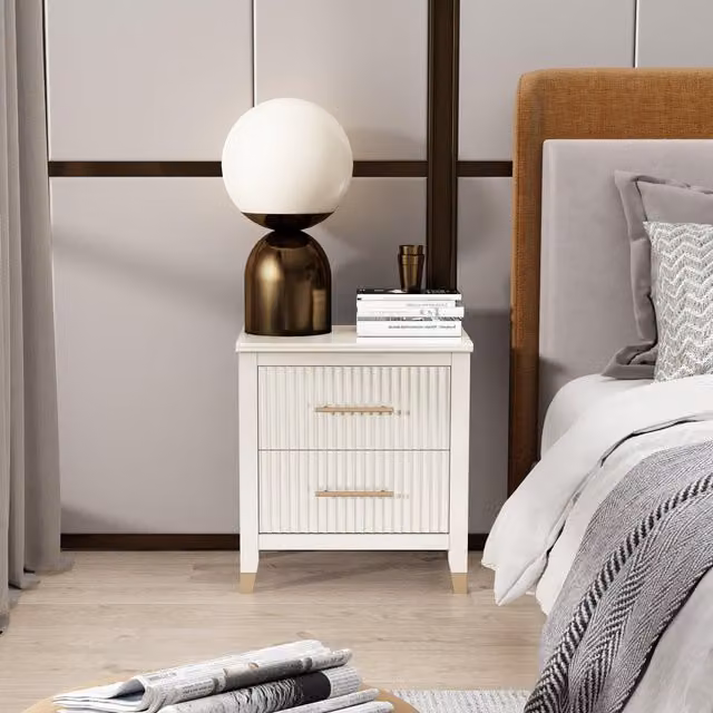 Cabinet Bits Biasi 2 Drawer Bedside Table in White