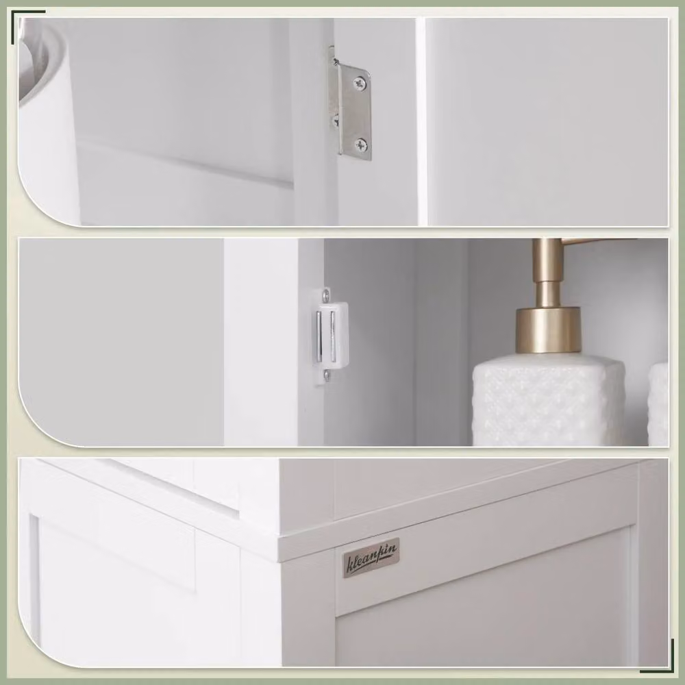 Wyld Haus Barila Slim Tall Bathroom Storage Cabinet, White, Height: 160 cm – 3