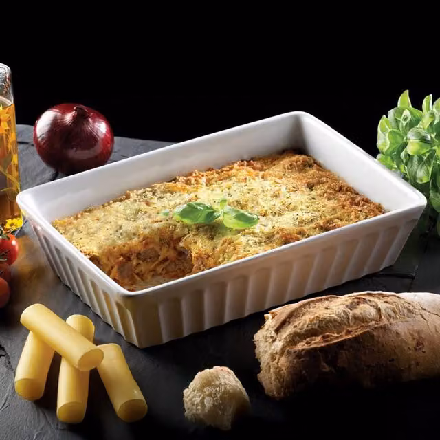 KitchenCraft World of Flavours Italian Medium Lasagne Baking Dish, White Stoneware, Rectangular