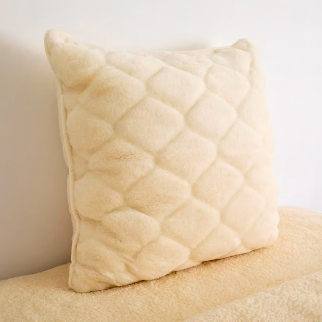Native Natural White Cashmere and Wool Square Pillow, 80 cm