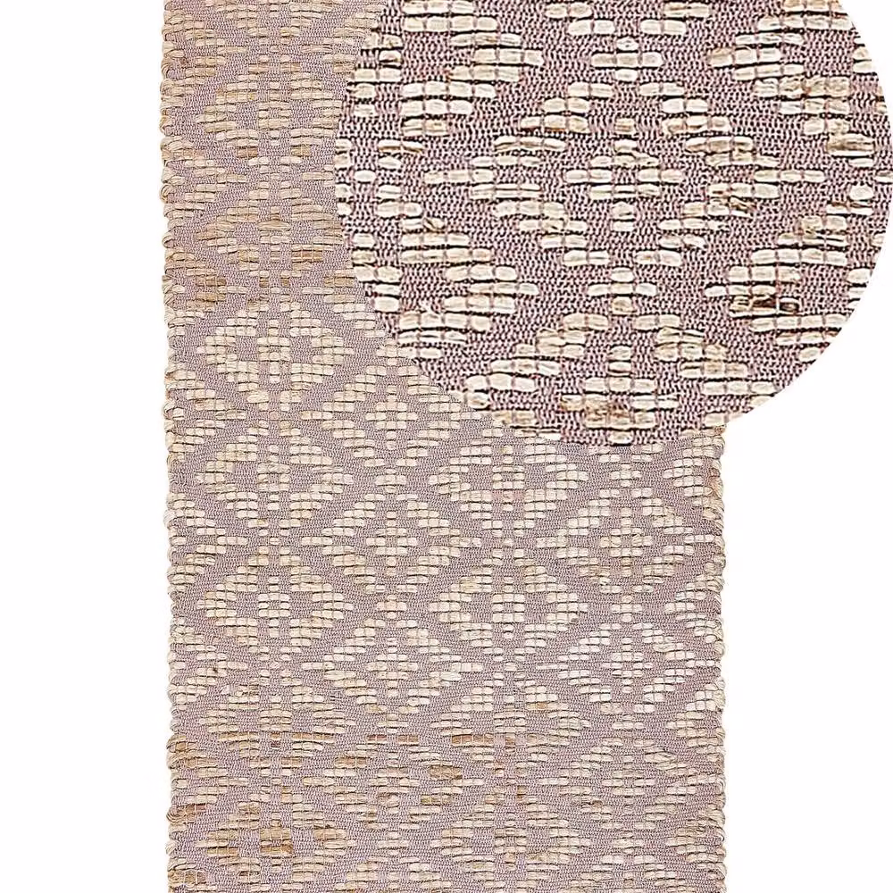 Wyld and Coco Pink and Beige Geometric Woven Cotton Jute Rug, W: 80 cm, L: 150 cm – 2