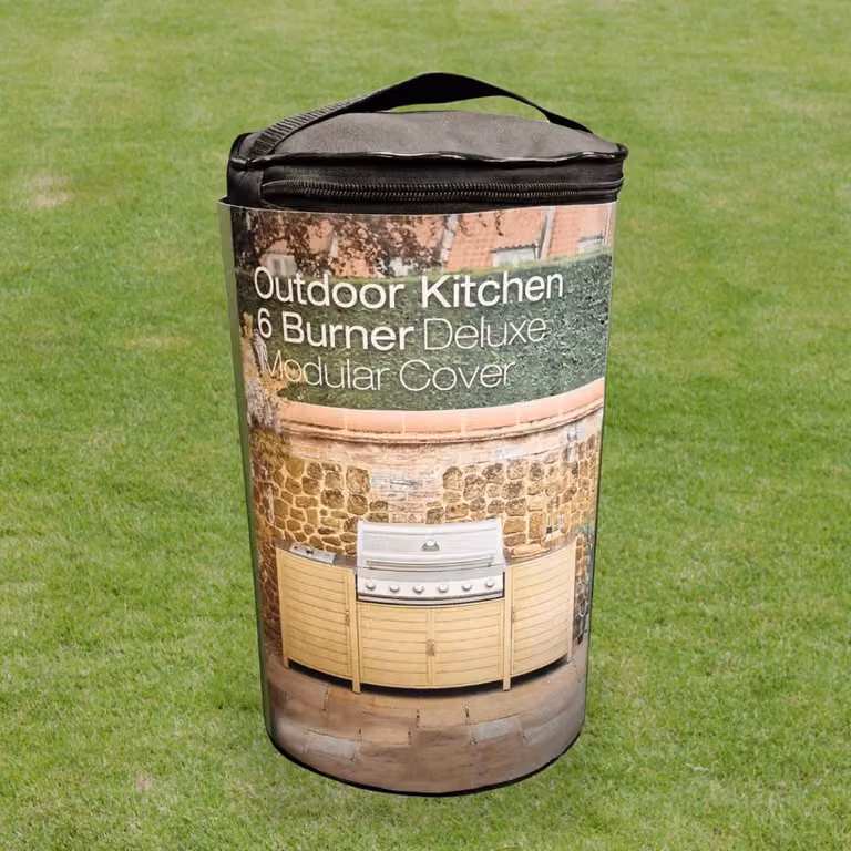 Leisure Grow Black Polyester 6 Burner Outdoor Kitchen Cover