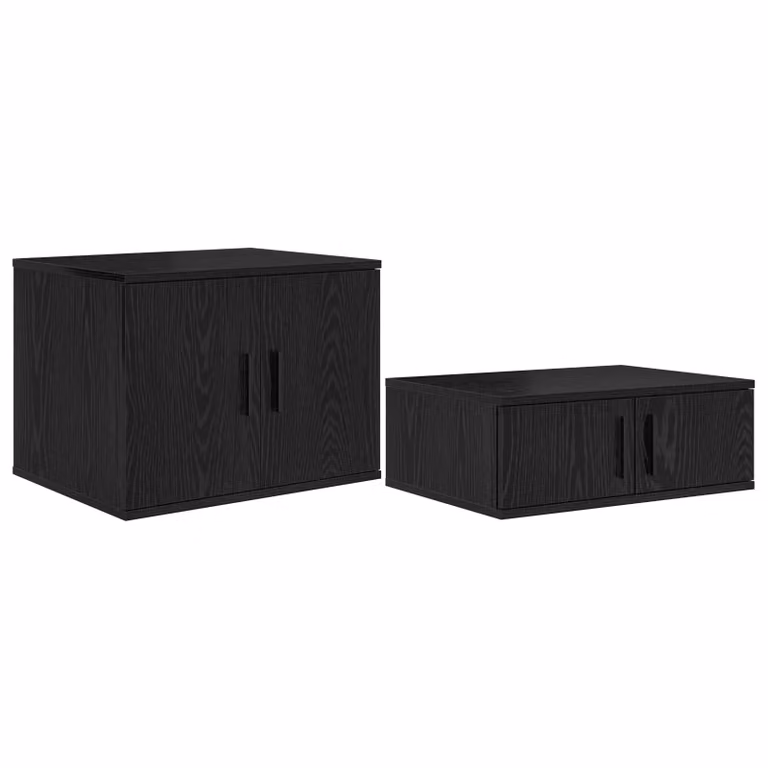 Berkfield Home Modern Black Storage Cabinet with Sliding Doors, W/D/H: 127 x 40 x 40 cm